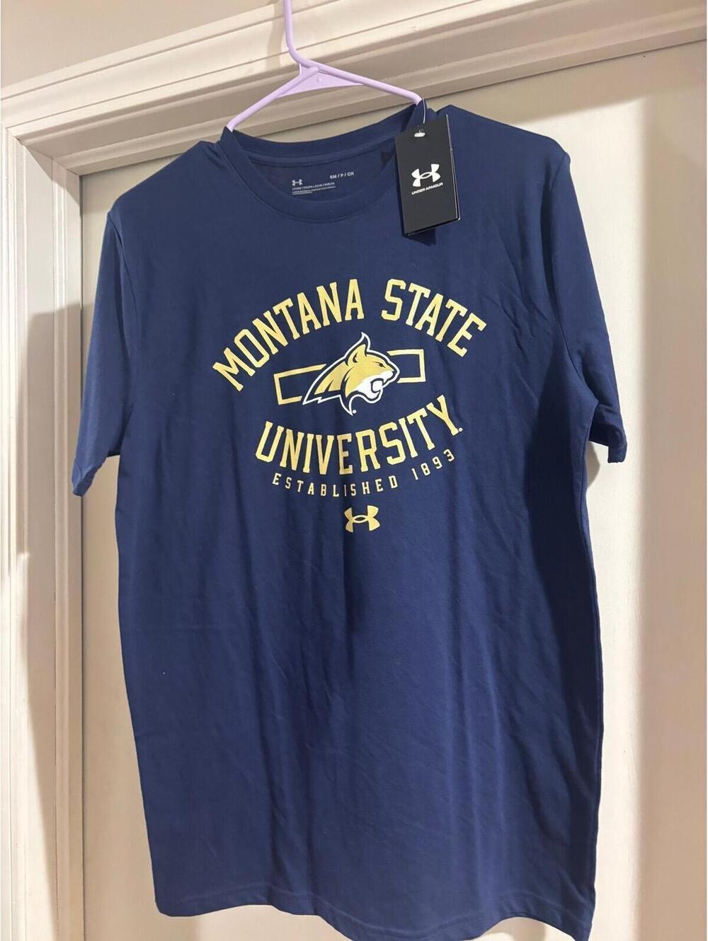 Under Armour Montana State University Shirt Small NCAA Tee NWT